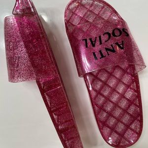 Anti Social Social Club Pink Slides Size 10